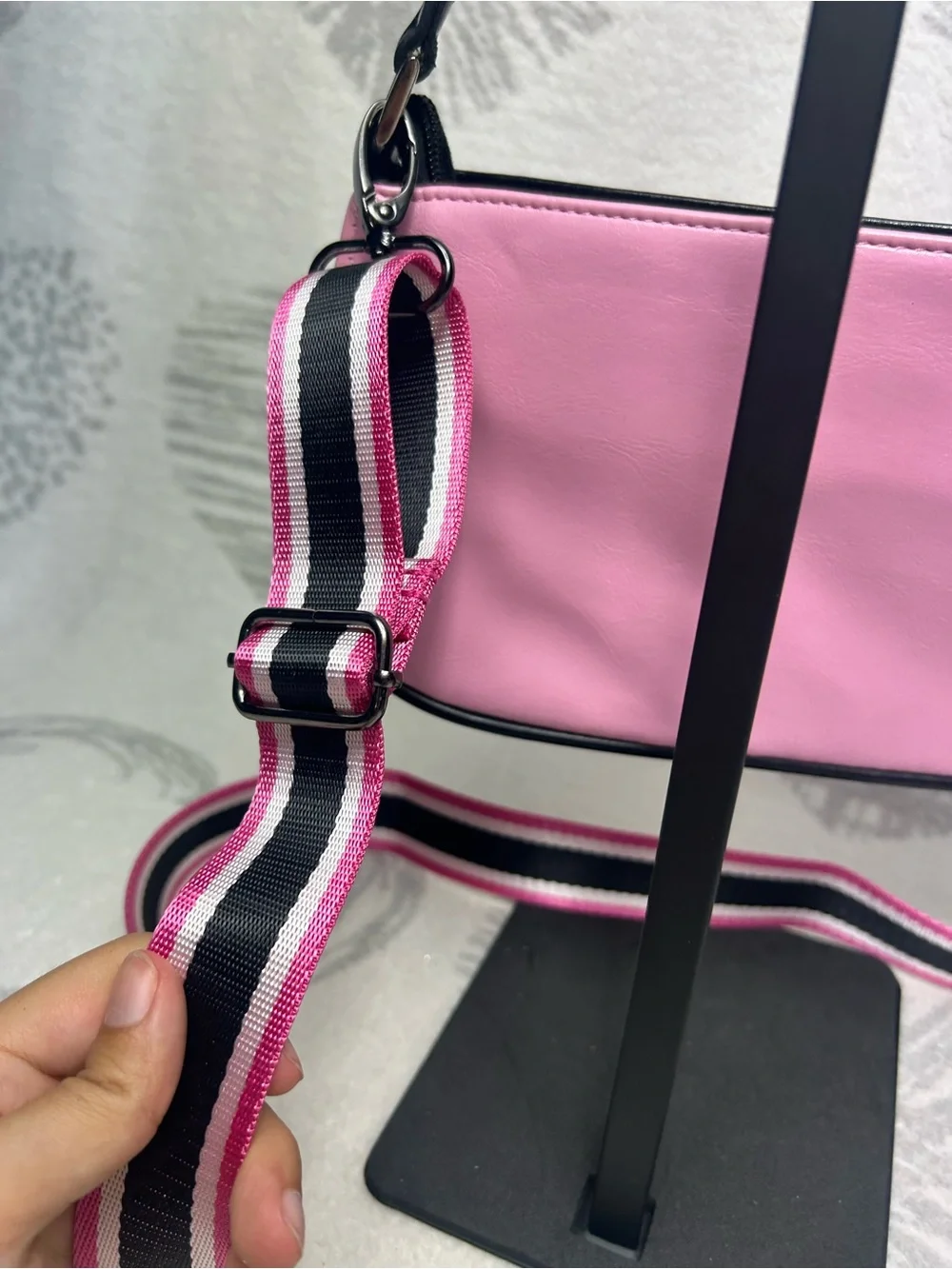 Y2K 90’s Pink And Black Cheerleader Preppy J Shoulder Bag